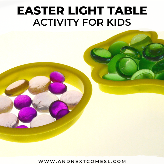 Spring & Easter light table activity for kids