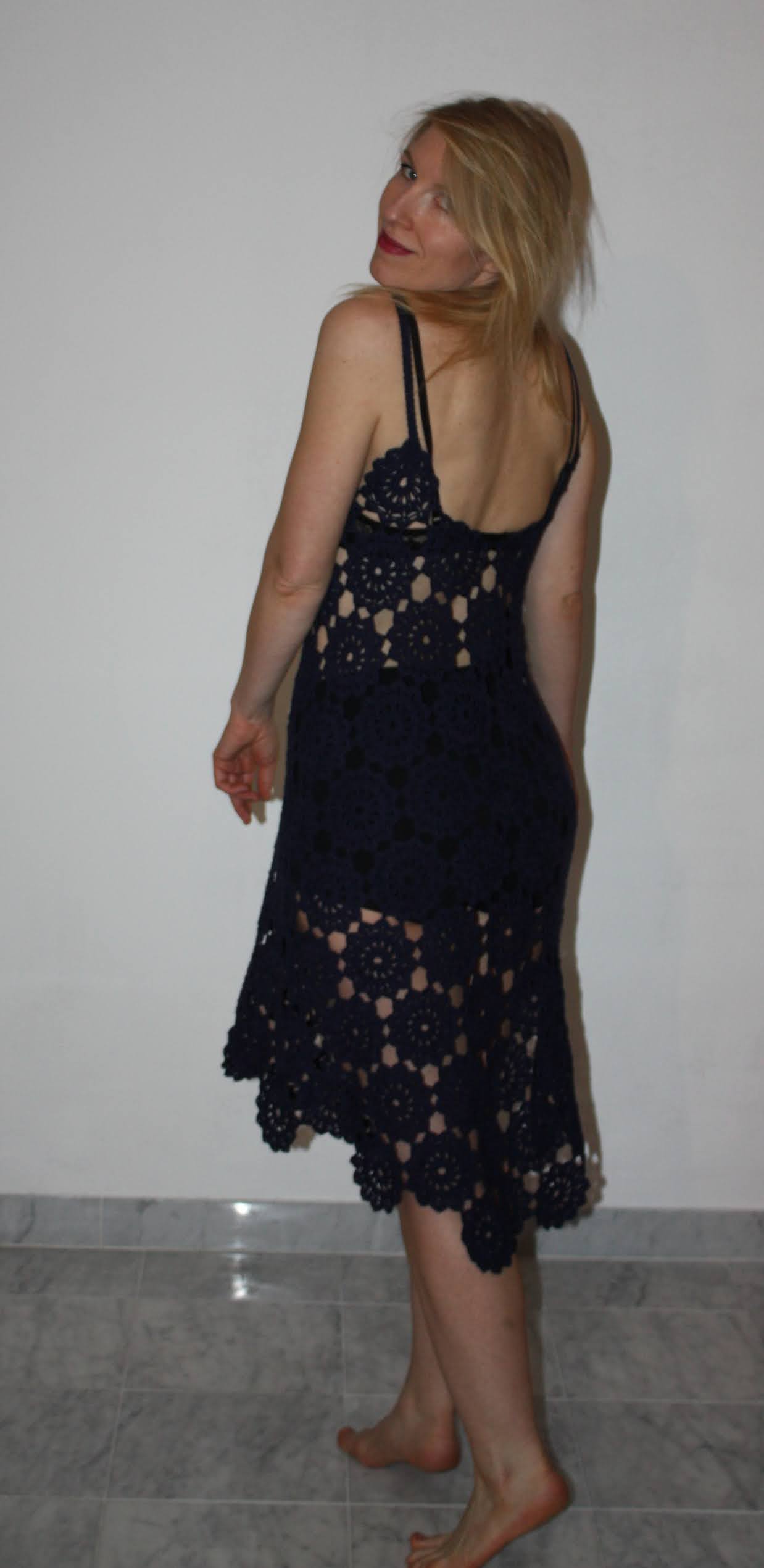 Craftrebella Blue Crochet Slip Dress