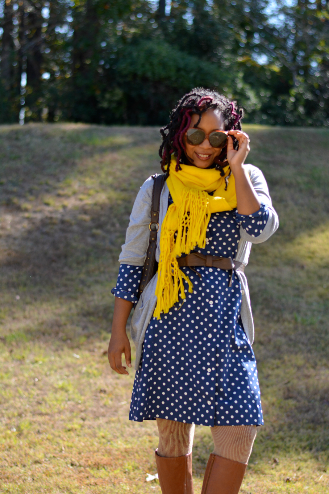 polka dot shirtdress