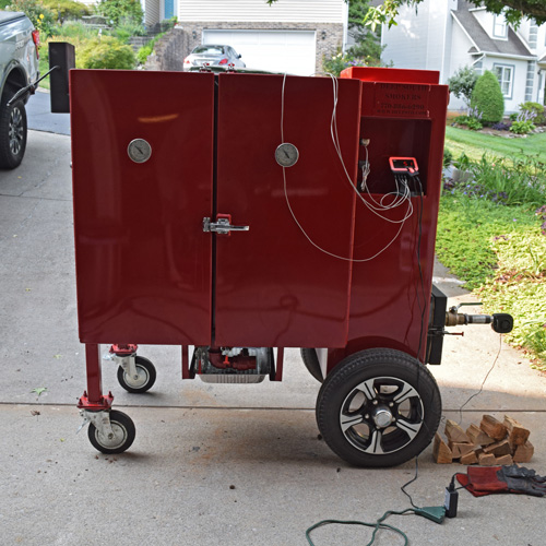 Deep South Smokers GC36 running with a BBQ Guru UltraQ and Pit Viper.