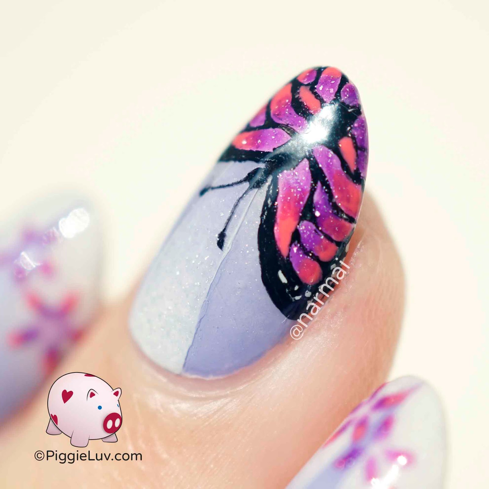 PiggieLuv: Reciprocal gradient butterfly nail art for Picture Polish ...