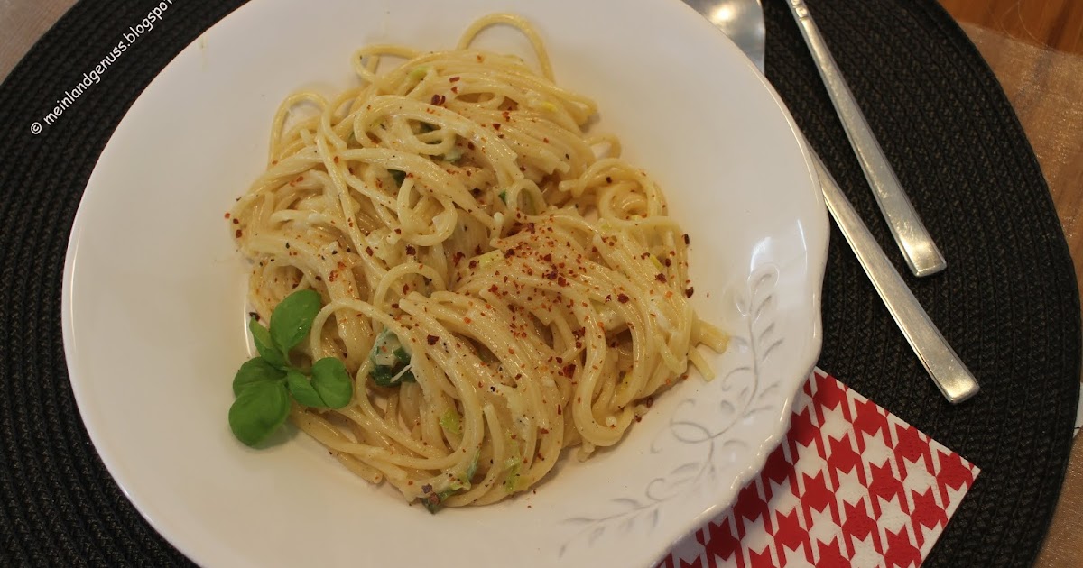 mein Land und Gartengenuss : Spaghetti mit Sellerie und Lauch