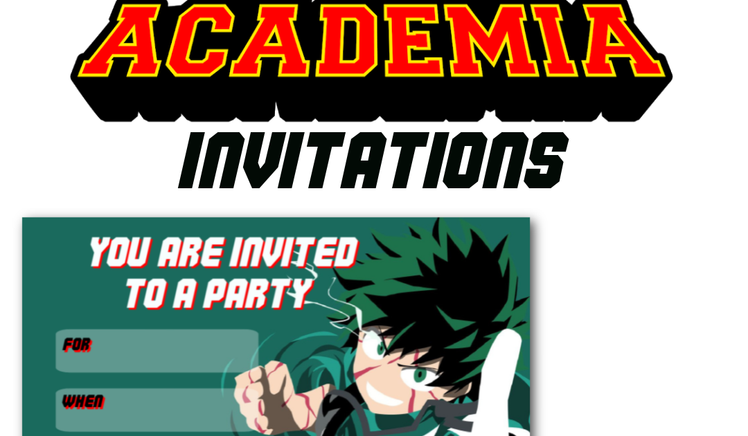 Free Printable My Hero Academia Invitations