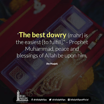 The best dowry (mahr) is the easiest to fulfill| Islamic Marriage Quotes by Ummat-e-Nabi.com