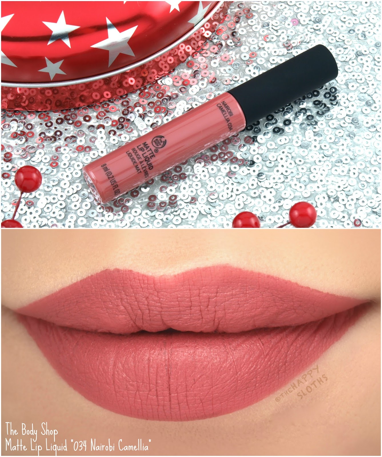 The Body Shop Matte Lip Liquid in "034 Nairobi Camellia": Review and Swatches