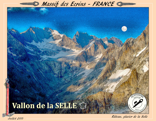 Affiche du massif des Ecrins, le vallon de la Selle