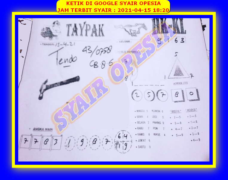 Prediksi Hk Opesia 16 April 2021
