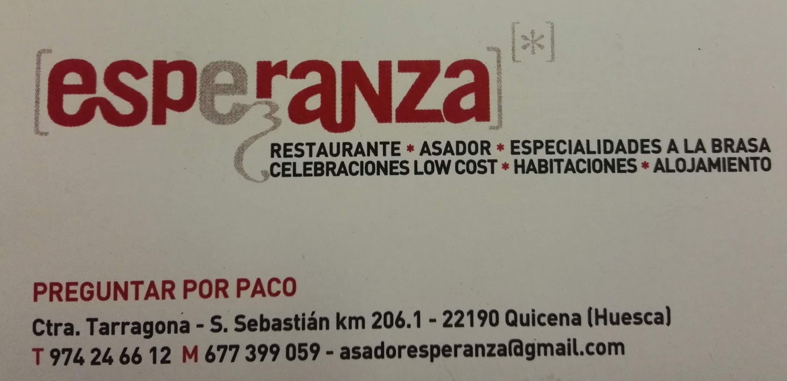 RESTAURANTE ESPERANZA