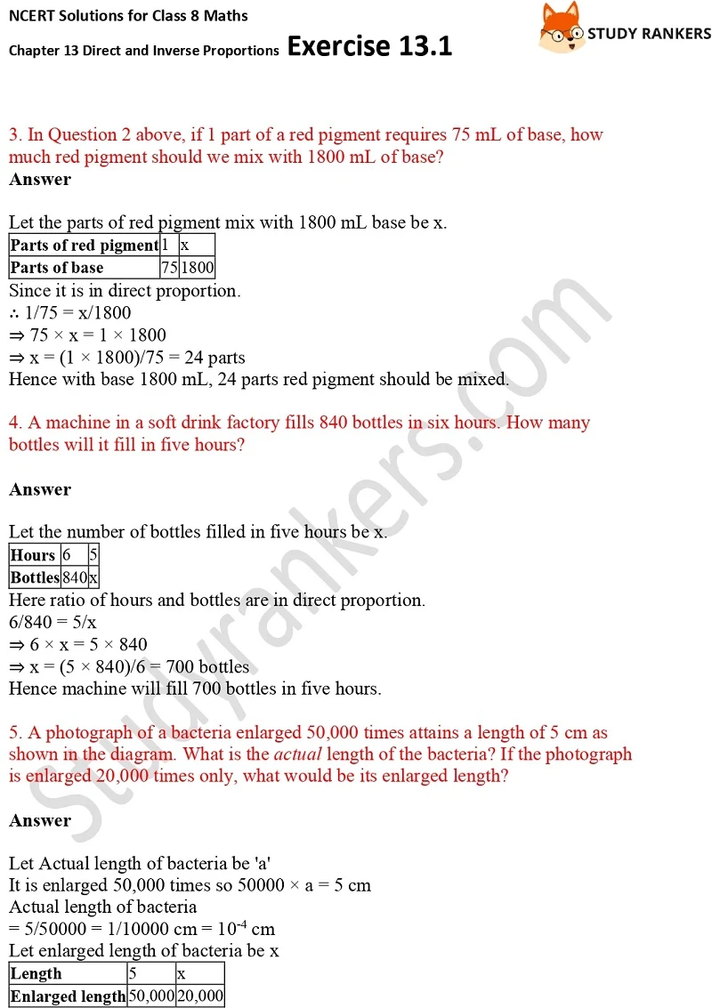 NCERT Solutions for Class 8 Maths Ch 13 Direct and Inverse Proportions Exercise 13.1 2