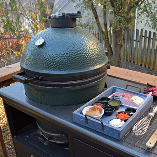 Large Big Green Egg in a Challenger Designs Torch cart