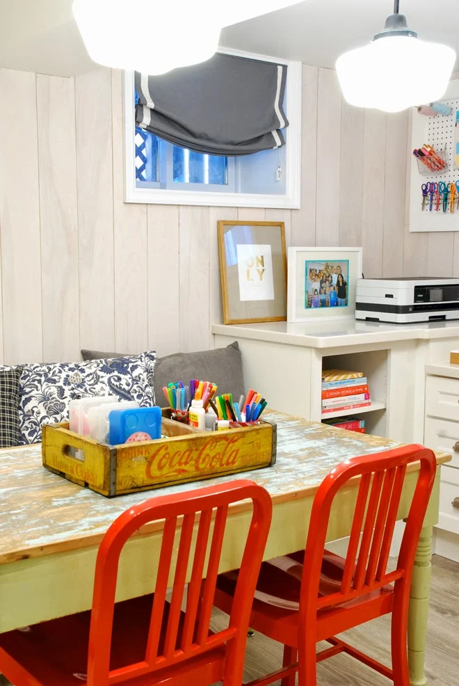 Rambling Renovators | craft zone basement