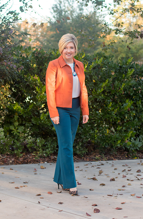 Teal and orange outfit Clearance
