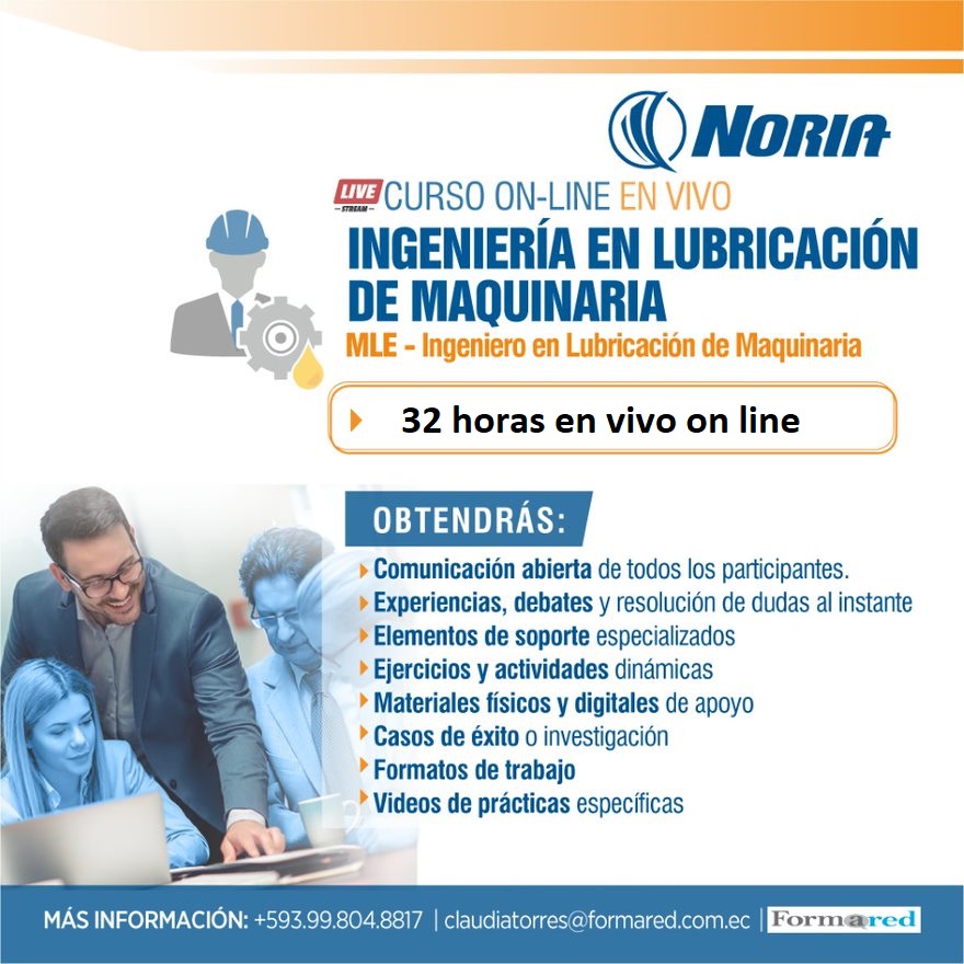 Formared Capacitación y asesoría Educativa Curso en Vivo Ingeniero de Lubricación de