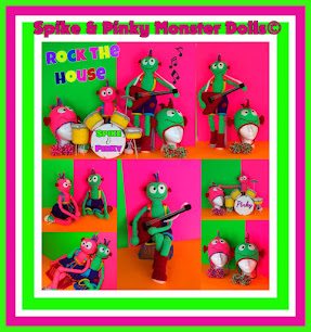 Spike & Pinky© Monster Rock Band Doll Pattern© + Matching Hats Pattern By Connie Hughes Designs©