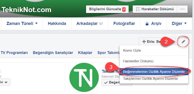 Facebook’ta beğendiğiniz sayfaları gizleyin