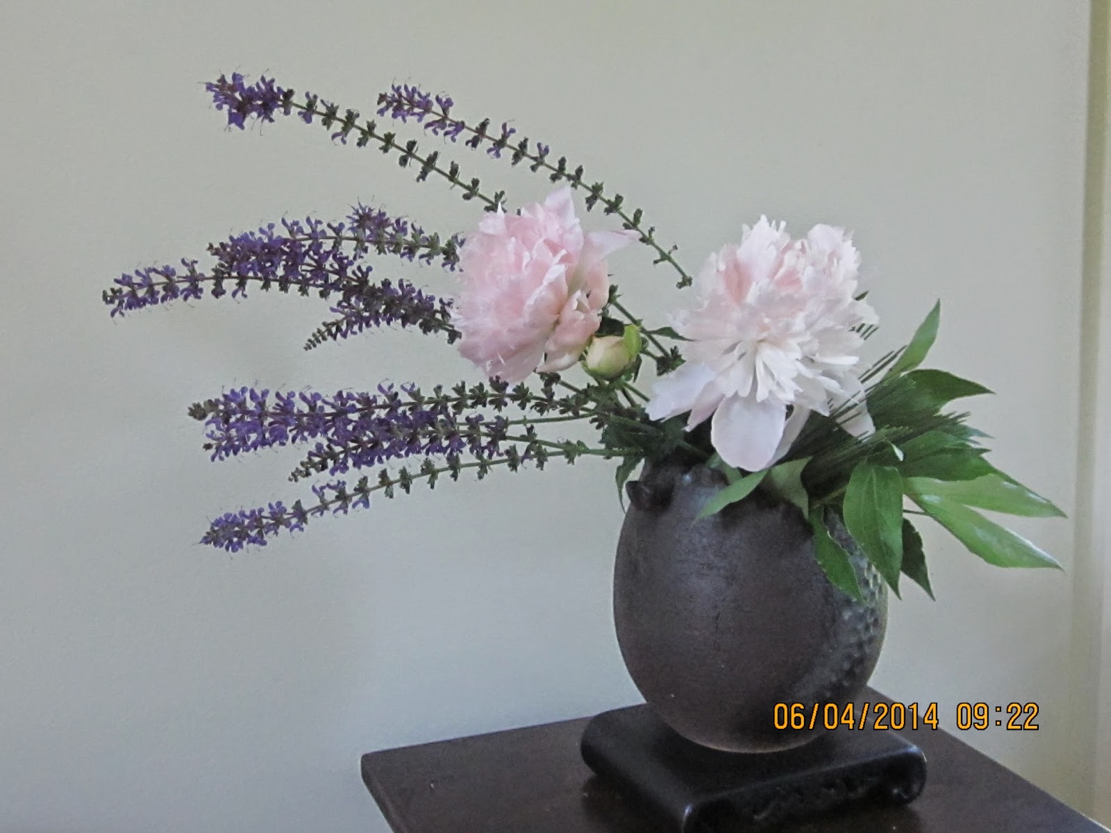 Orchids and Ikebana Peony Arrangement