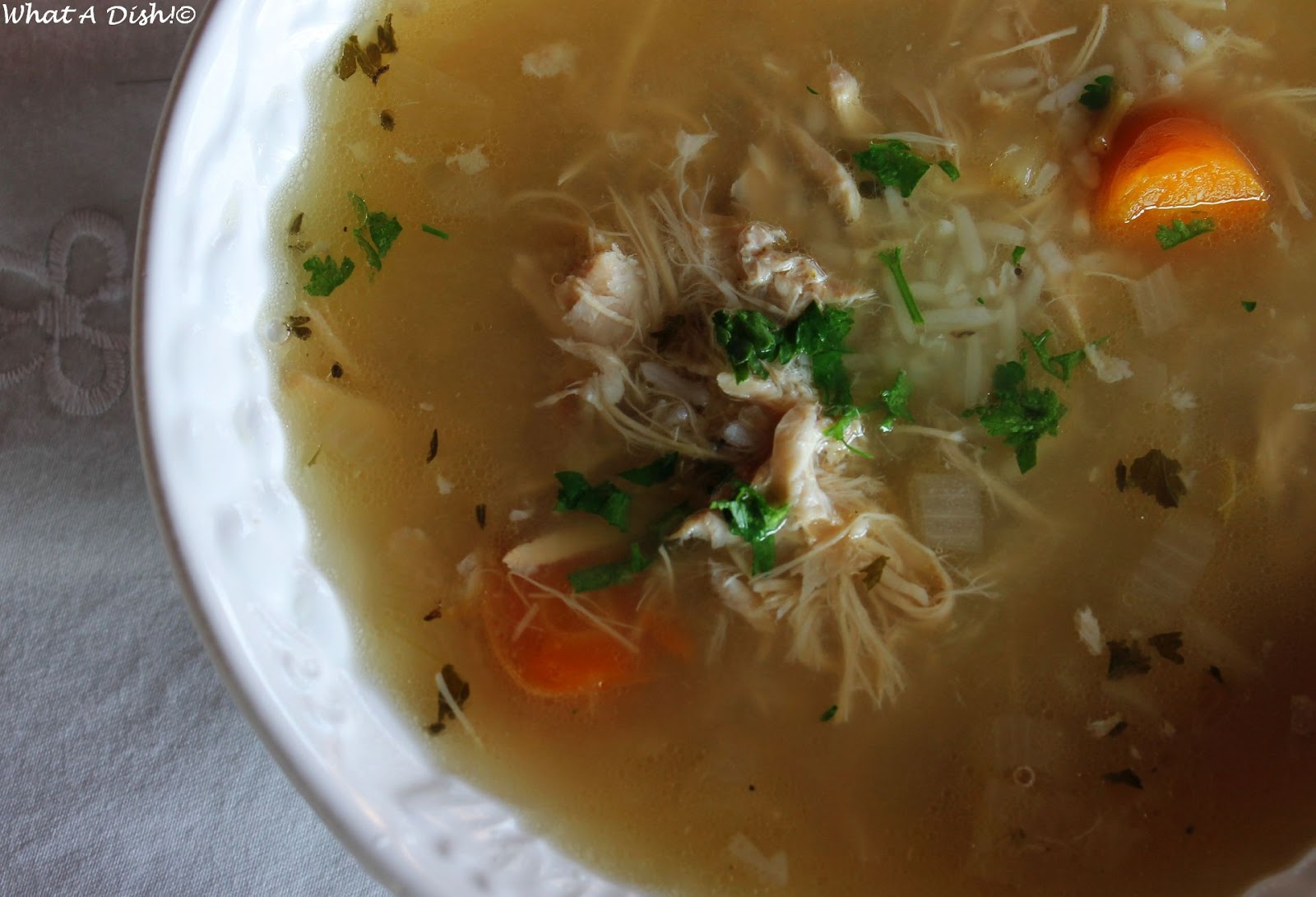What A Dish! Slow Cooker Whole Chicken Soup