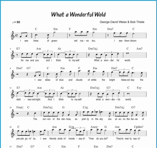 Chord Lagu What a Wonderful World - SEPUTAR MUSIK