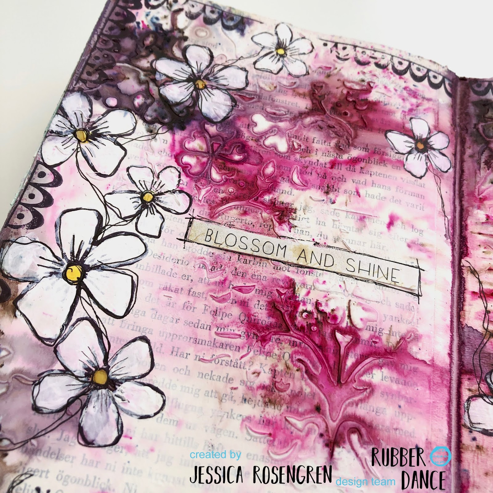 Art journal page with Loose florals by Jessica