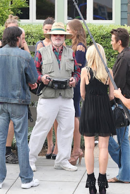 Terrence Malick on the set of Knight of Cups