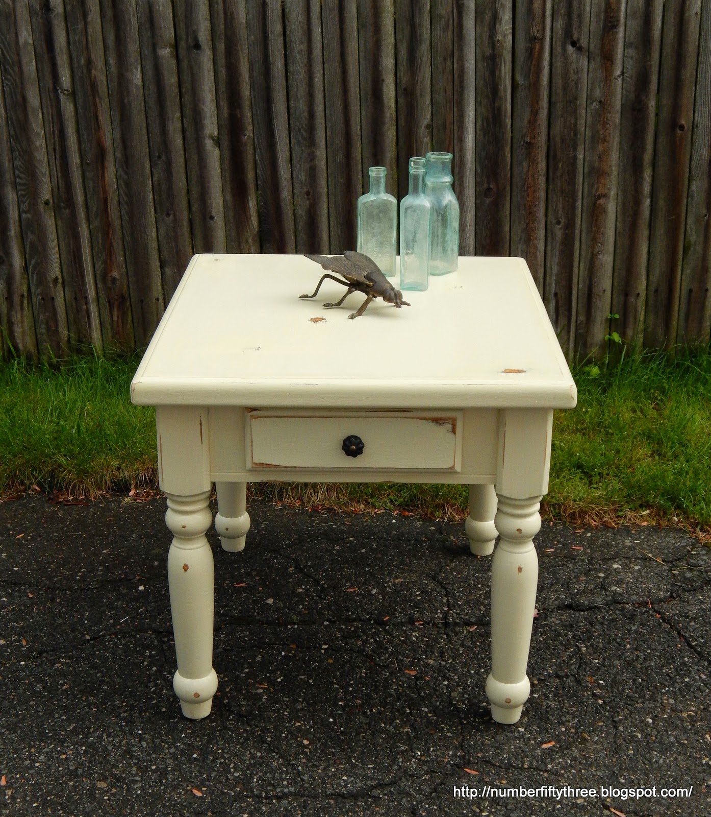 Sunny and distressed side table makeover.... Jennifer Rizzo