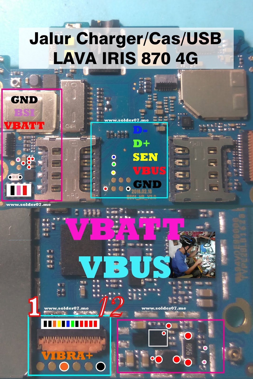 Jalur Cas Charging Charger USB Lava Iris 870 4G