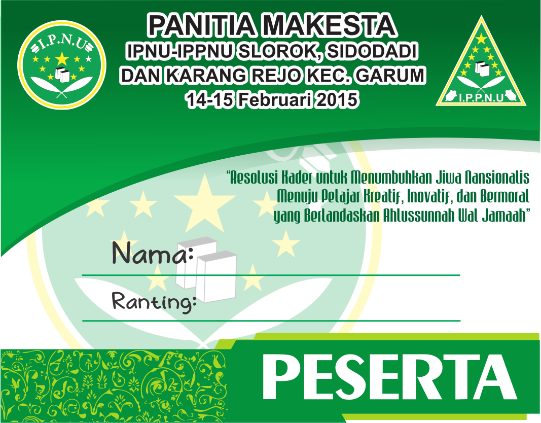 Design Id Card Panitia dan Peserta IPPNU MAKESTA Blitar