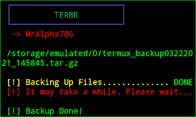 TERBR Termux - Backup and Restore Termux Data