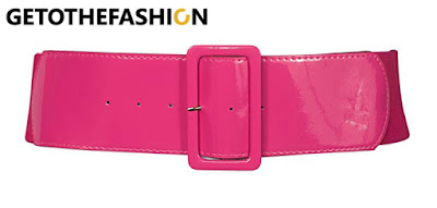 Women's Wide Patent Leather Buckle Pink Fashion Belt Getothefashion
