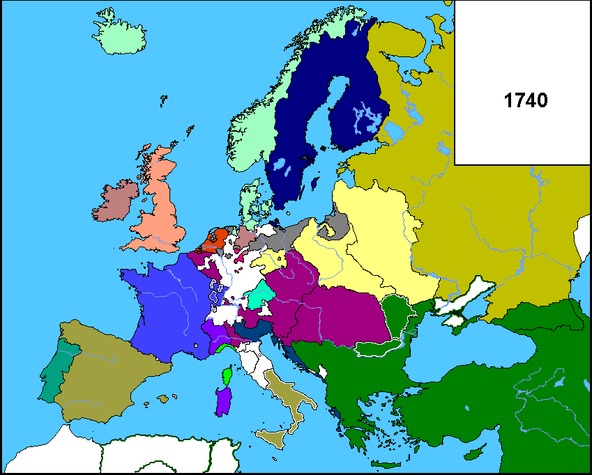 imágeneshistóricas.blogspot.es: Europa en 1740