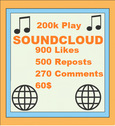  200k Soundcloud Plays 900 Likes 500 Reposts 270 Comments