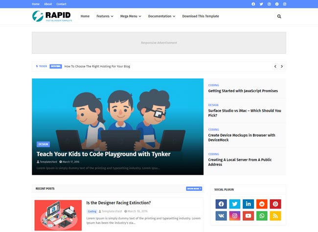 10 Best Free Super Fast Blogger Templates 2021 Fast Loading SEO 