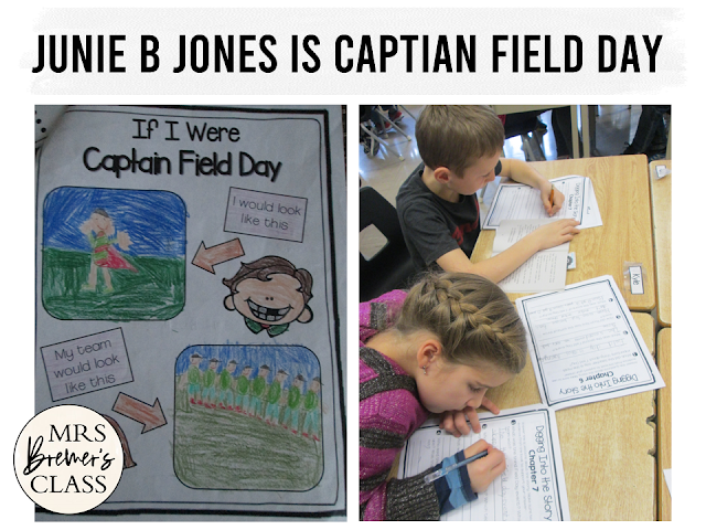 Junie B Jones is Captain Field Day book study unit with Common Core literacy companion activities for 1st and 2nd grade