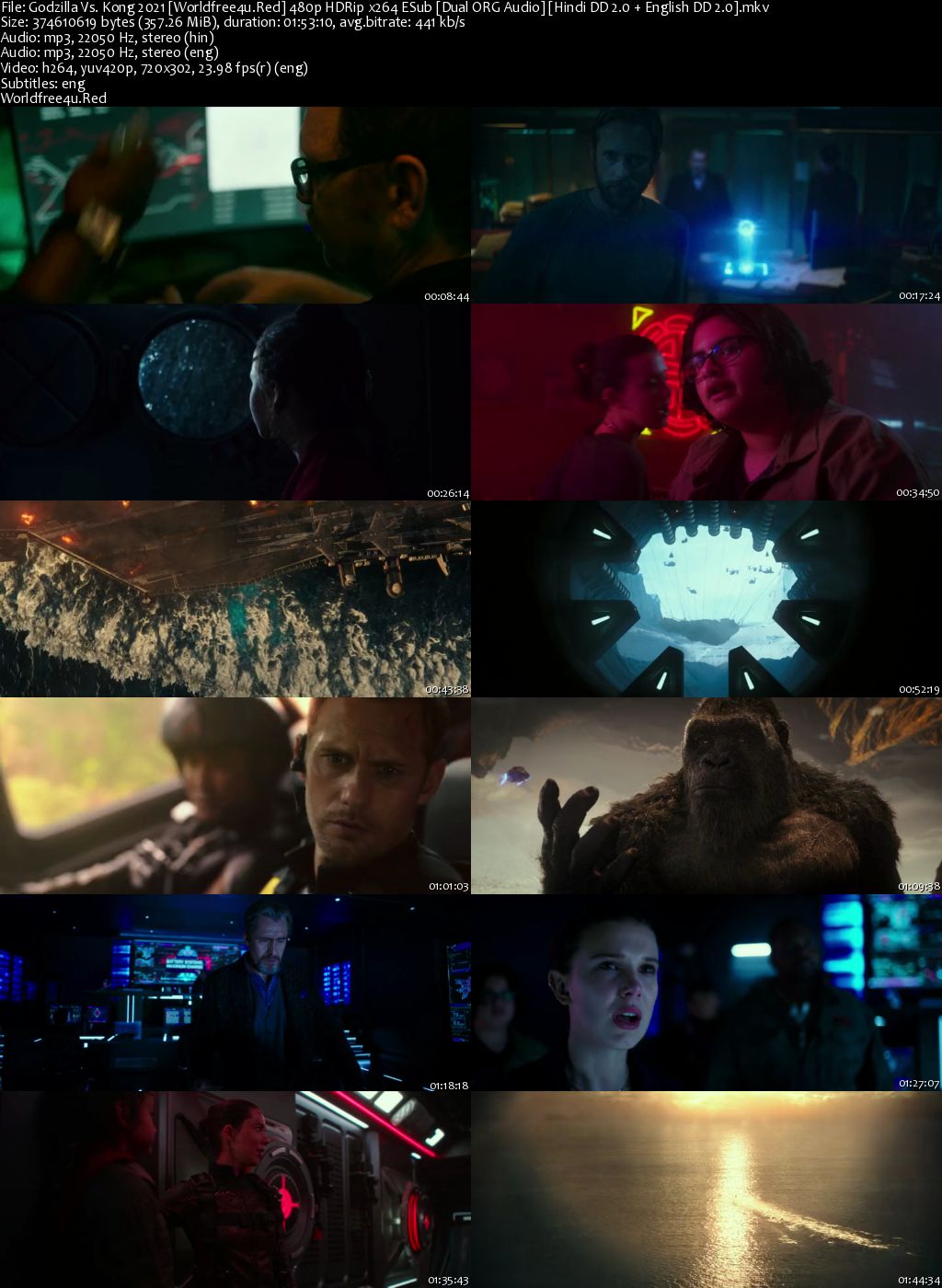 Godzilla Vs. Kong 2021 HDRip 480p Dual Audio 300Mb