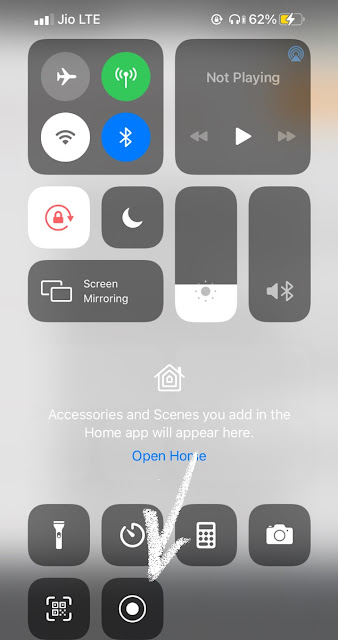 Start screen recording on iPhone