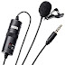 Boya BYM1 Omnidirectional Lavalier Condenser Microphone with 20ft Audio Cable (Black)