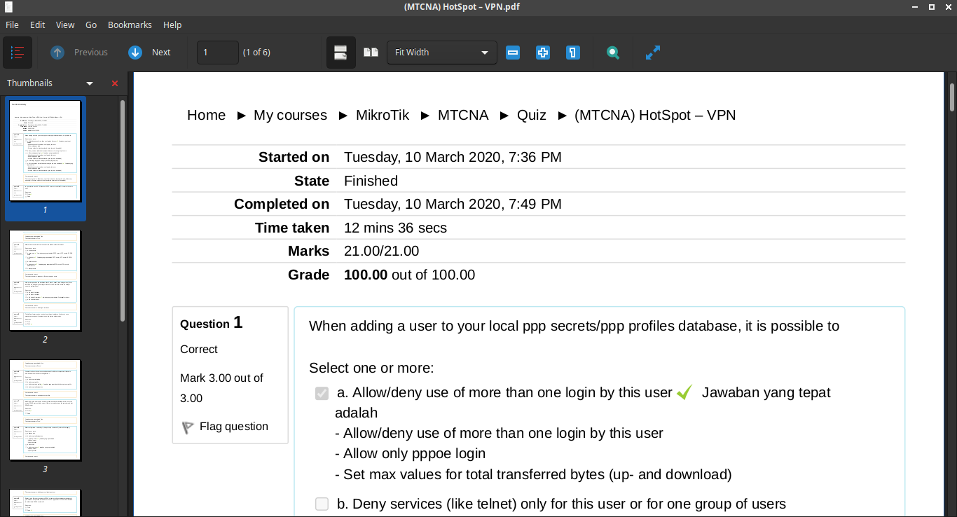 Materi MTCNA dan Soal Latihan Jawaban MTCNA di NETKROM ACADEMY