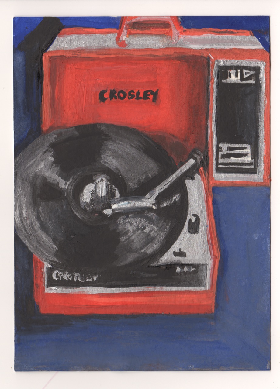 l'astronave Postcard Painting 3 Crosley Record Player