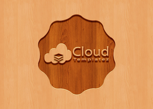 Carved Wood Logo Mockup PSD Free