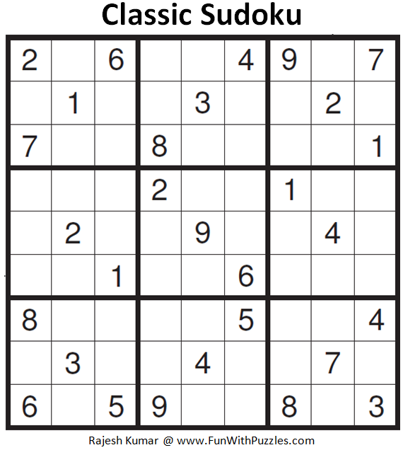 Classic Sudoku (Fun With Sudoku #162)