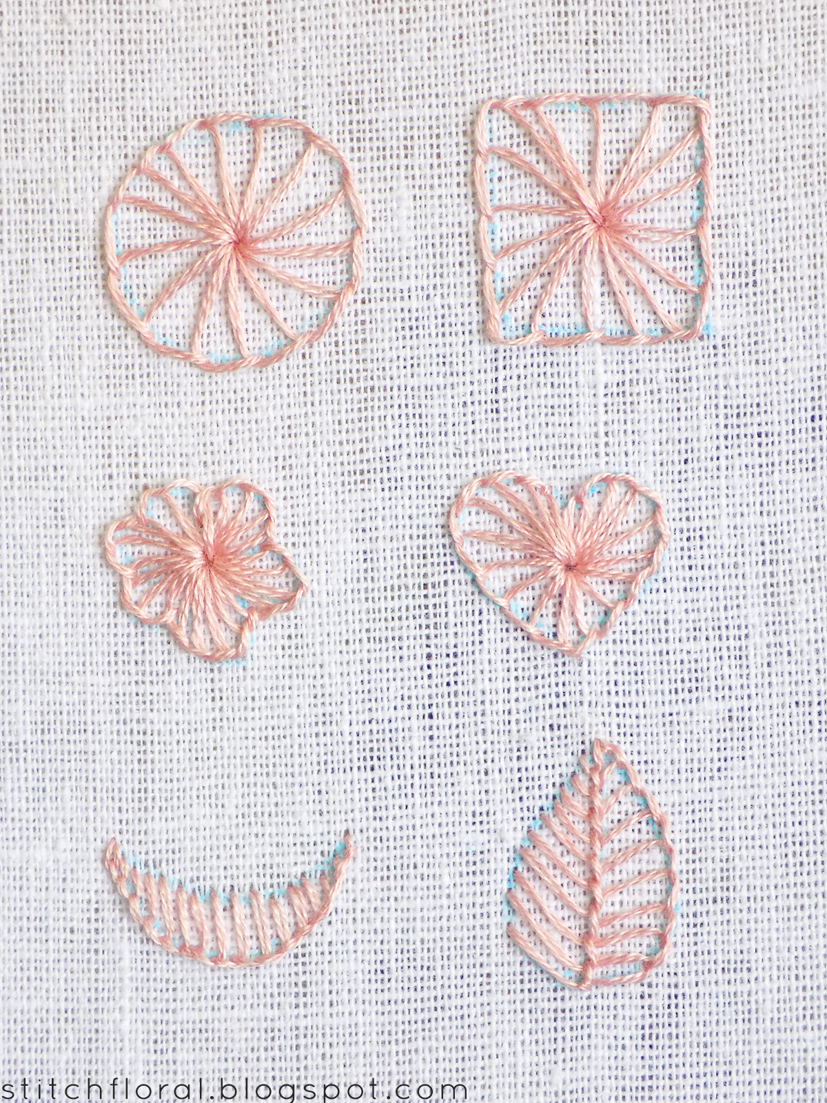 Buttonhole stitch Lesson 3 Filling the shapes Stitch Floral