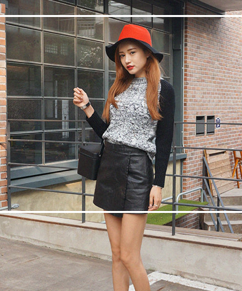 [Stylenanda] Black Leather Culotte Shorts | KSTYLICK - Latest Korean ...