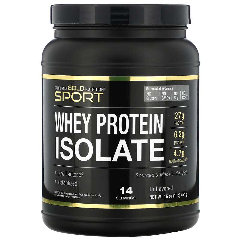 California Gold Nutrition, SPORT, изолят сывороточного протеина, 454 г (16 унций) California Gold Nutrition, SPORT, изолят сывороточного протеина, 454 г (16 унций)