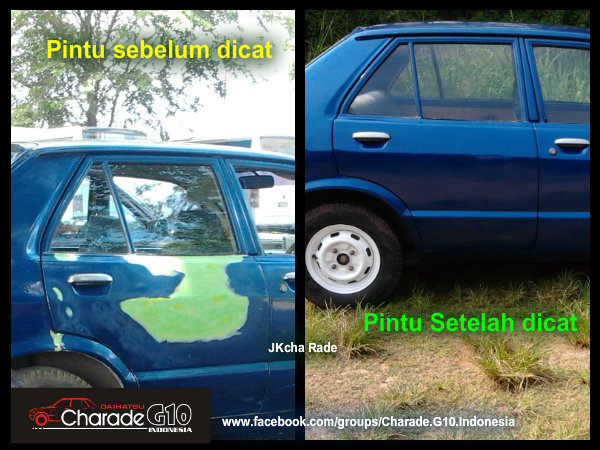 Mengecat Body Mobil Charade G10: Cat Mobil Biru - Blue Car 
