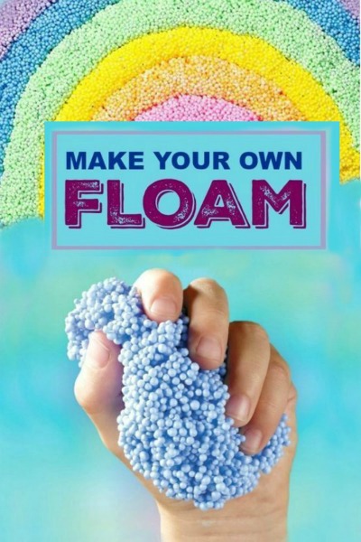 DIY FLOAM - How To Make Kinetic Foam Floam Slime at Home Foam Clay Colorful  Fun Project 