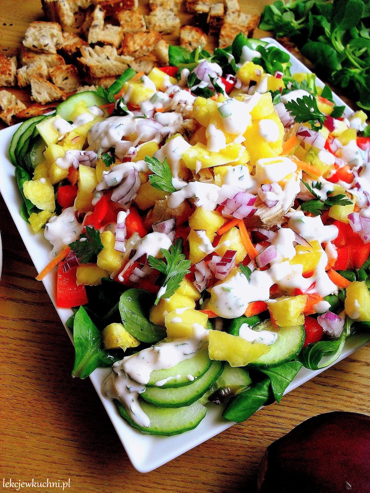 Sałatka z kurczakiem i ananasem / Chicken Salad with Pineapple Lekcje w kuchni