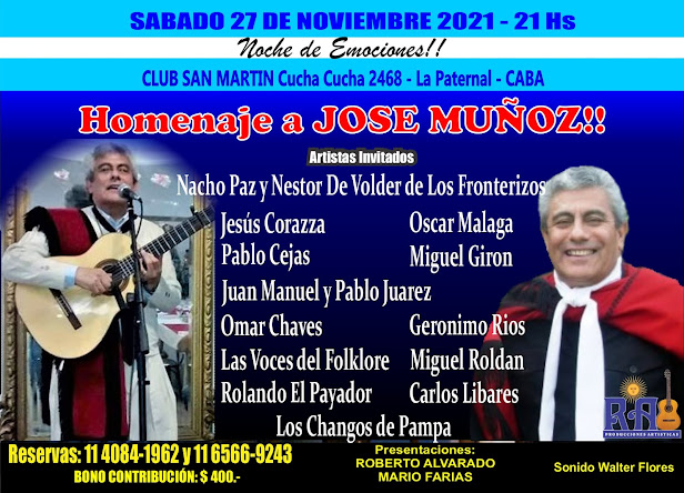 "Homenaje a JOSE MUÑOZ"