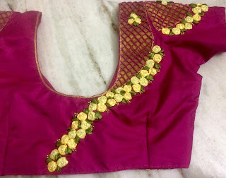 ribbon embroidery in blouse