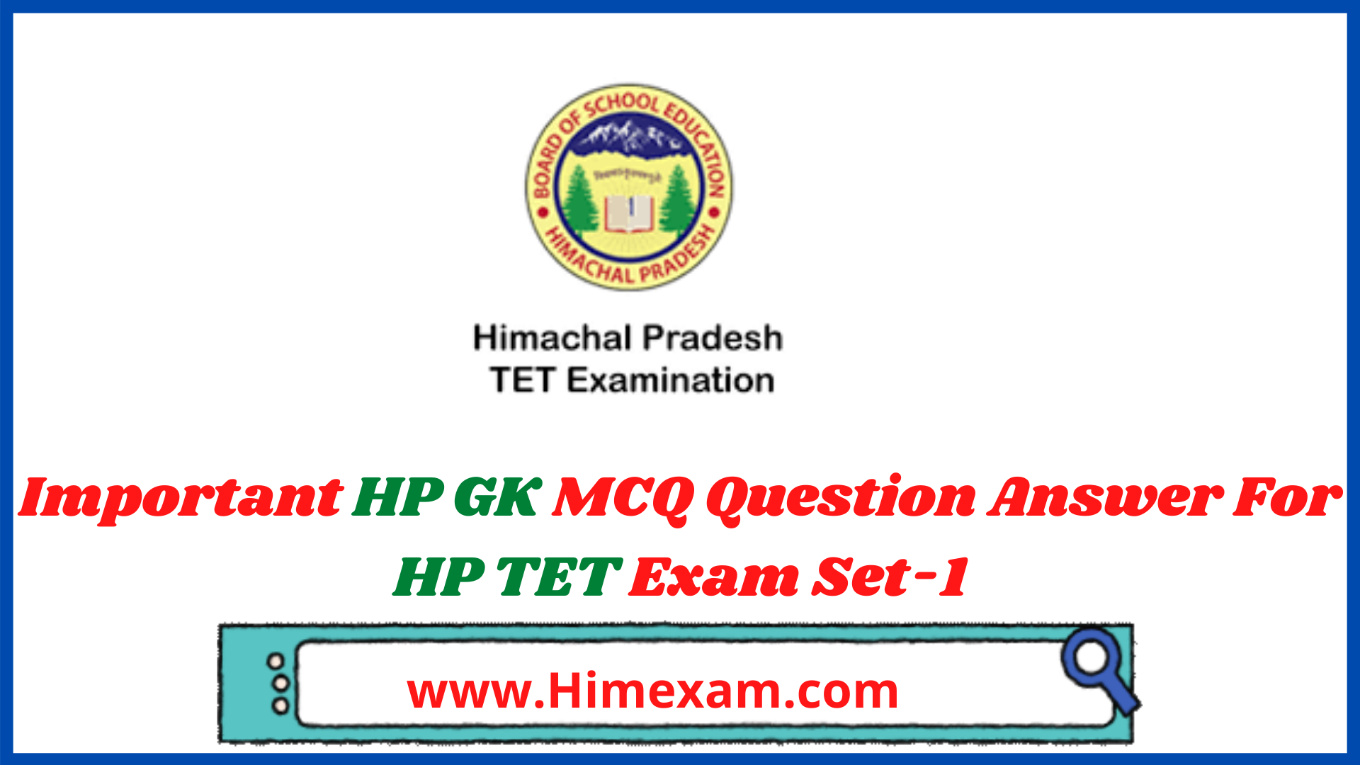 Important HP GK MCQ Question Answer For HP TET Exam Set-1 Important HP GK MCQ Question Answer For HP TET Exam Set-1