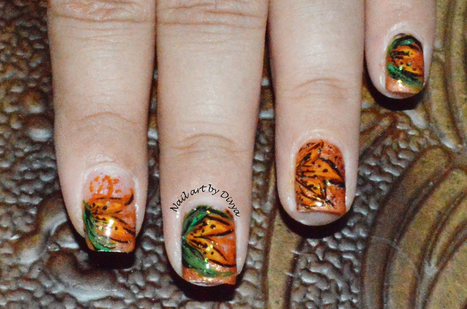 Nails Jazzed Up Tiger Lily My Entry for nail art Contest!!!